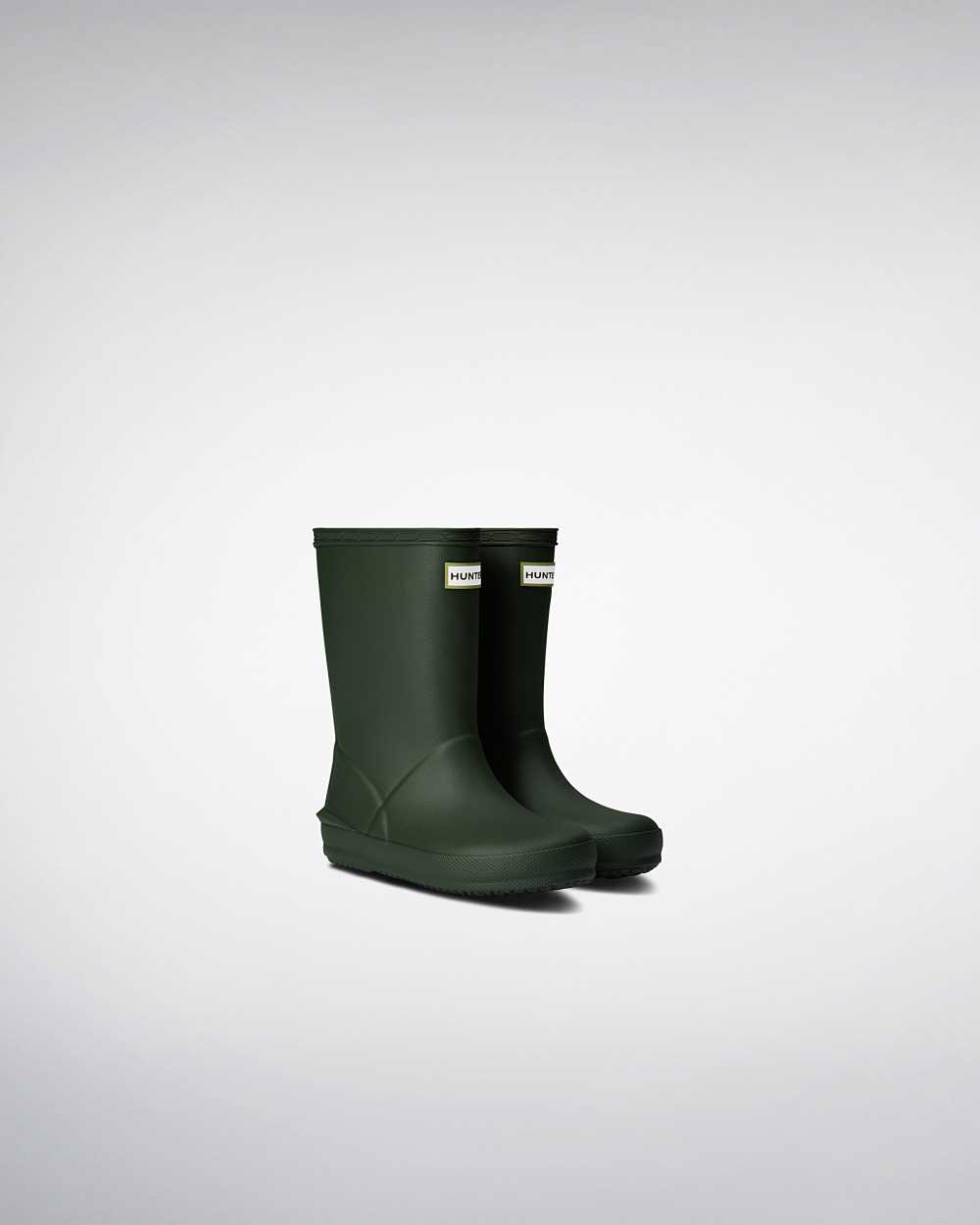 Hunter First Norris Kids Rain Boots NZ-24819Y Green
